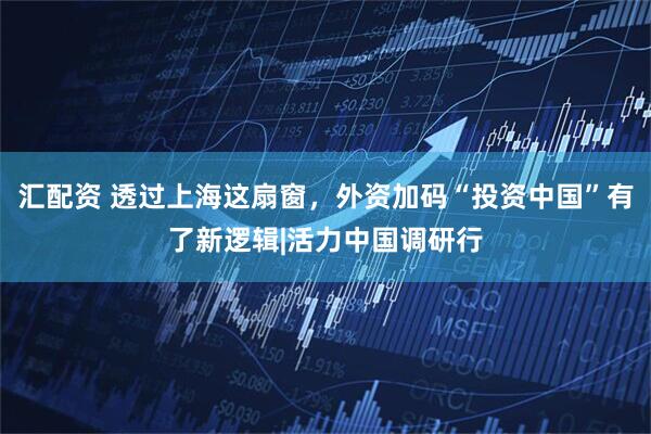 汇配资 透过上海这扇窗，外资加码“投资中国”有了新逻辑|活力中国调研行